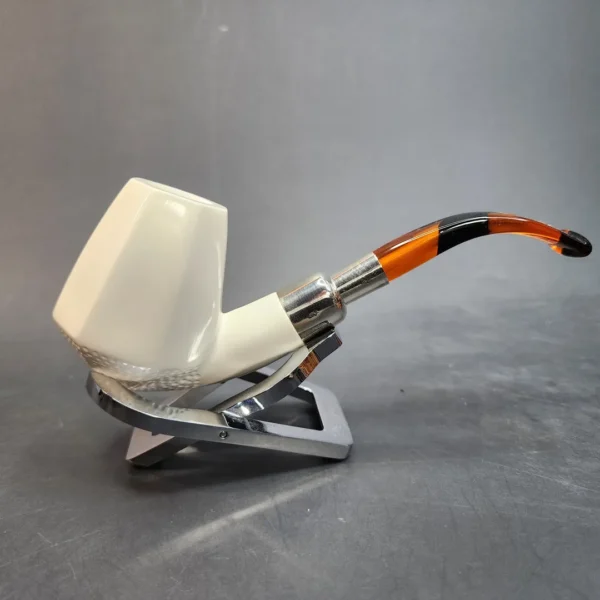 MBSD Meerschaum Spigot, Sterling Silver Panel Block Meerschaum Pipe [SOLD OUT] - Image 3