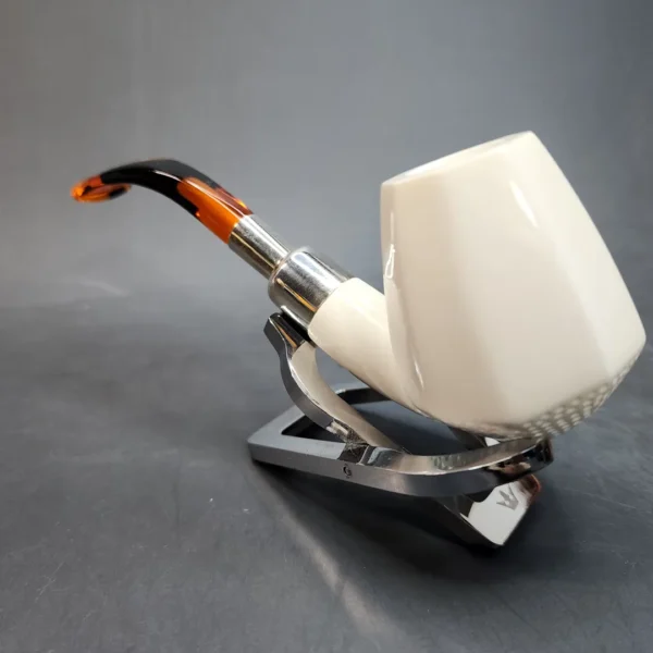 MBSD Meerschaum Spigot, Sterling Silver Panel Block Meerschaum Pipe [SOLD OUT] - Image 4