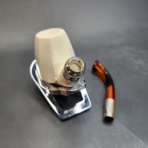 MBSD Meerschaum Spigot, Sterling Silver Panel Block Meerschaum Pipe [SOLD OUT] - Image 10