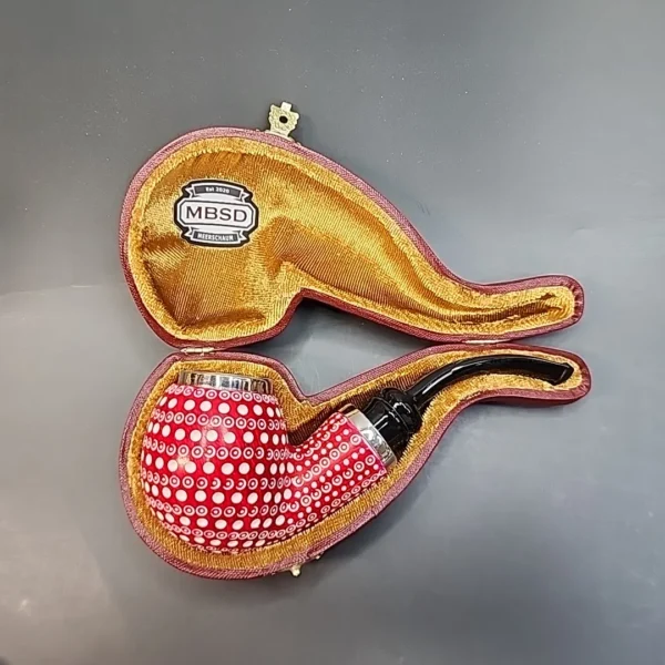 MBSD Meerschaum Silver Cap Red Bent Apple Block Meerschaum Pipe [SOLD OUT] - Image 3