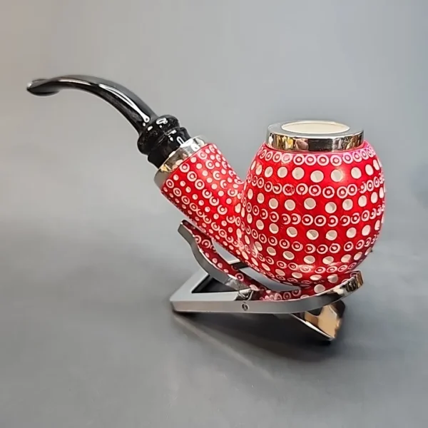 MBSD Meerschaum Silver Cap Red Bent Apple Block Meerschaum Pipe [SOLD OUT] - Image 7