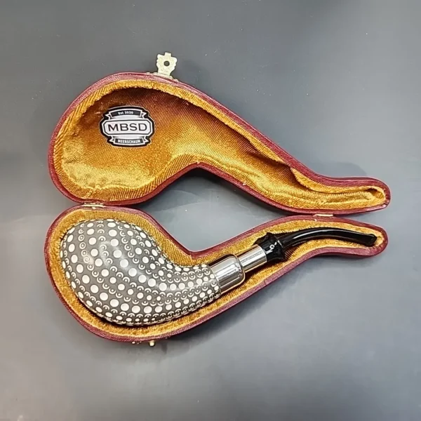 MBSD Meerschaum Silver Mounted Freehand Block Meerschaum Pipe, 925 Silver - Image 3