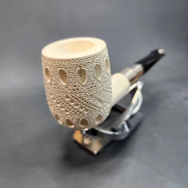 MBSD Meerschaum Spigot Lattice Block Meerschaum Pipe, 925 Silver [SOLD OUT] - Image 3