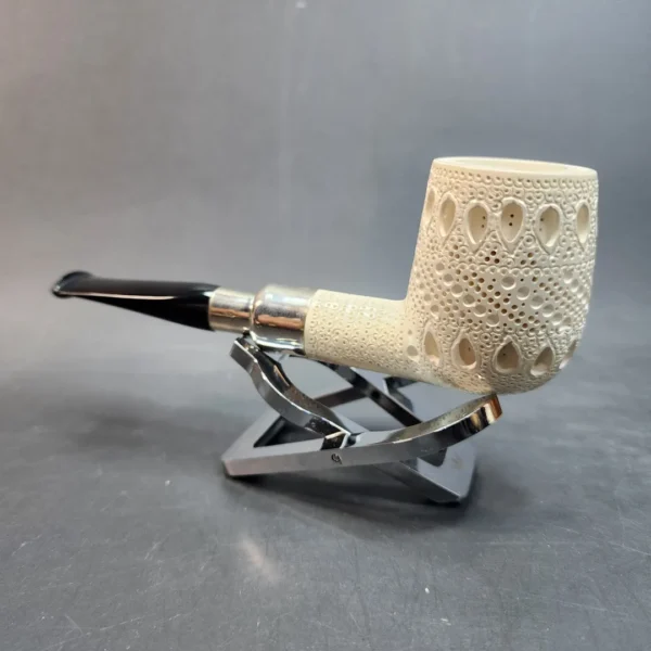 MBSD Meerschaum Spigot Lattice Block Meerschaum Pipe, 925 Silver [SOLD OUT] - Image 6