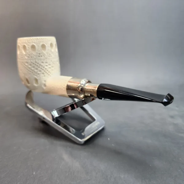 MBSD Meerschaum Spigot Lattice Block Meerschaum Pipe, 925 Silver [SOLD OUT] - Image 8