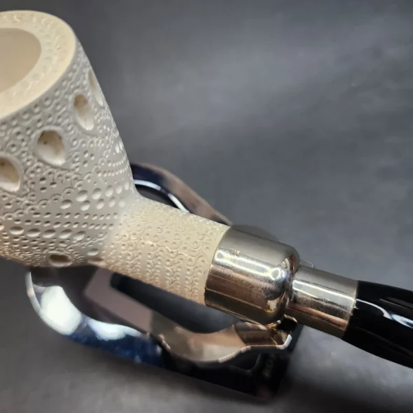 MBSD Meerschaum Spigot Lattice Block Meerschaum Pipe, 925 Silver [SOLD OUT] - Image 9