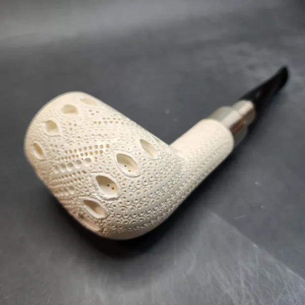 MBSD Meerschaum Spigot Lattice Block Meerschaum Pipe, 925 Silver [SOLD OUT] - Image 10