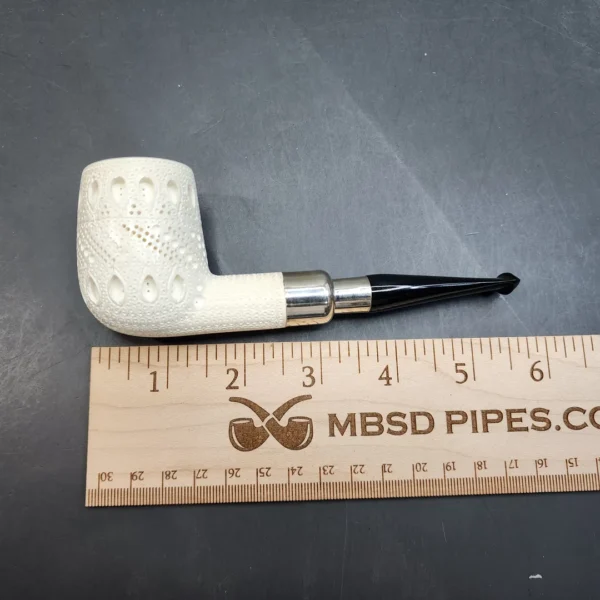 MBSD Meerschaum Spigot Lattice Block Meerschaum Pipe, 925 Silver [SOLD OUT] - Image 11