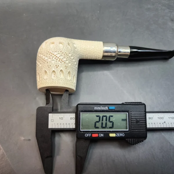 MBSD Meerschaum Spigot Lattice Block Meerschaum Pipe, 925 Silver [SOLD OUT] - Image 12