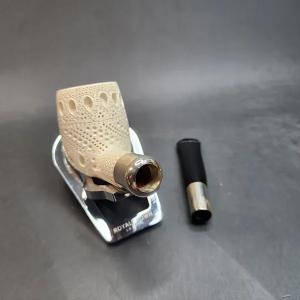 MBSD Meerschaum Spigot Lattice Block Meerschaum Pipe, 925 Silver [SOLD OUT] - Image 13