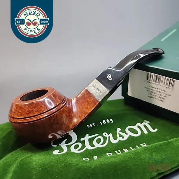 Peterson Kildare Silver Mounted 80s, Bent Bulldog Briar Pipe, P-Lip [SOLD OUT]