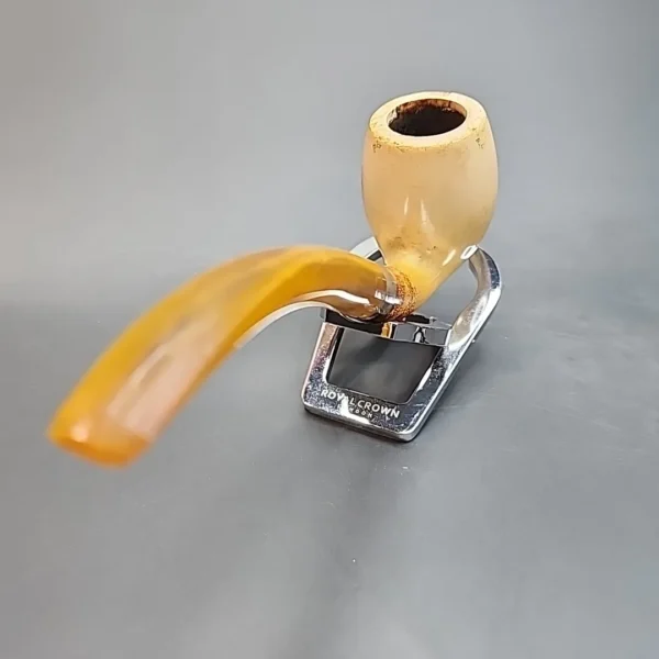Antique Swan Neck Block Meerschaum Estate Pipe, Sterling Silver [SOLD OUT] - Image 7