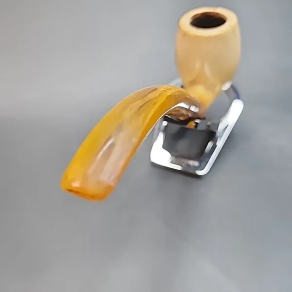 Antique Swan Neck Block Meerschaum Estate Pipe, Sterling Silver [SOLD OUT] - Image 8