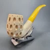 Vintage Lattice Bent Billiard Estate Block Meerschaum Pipe [SOLD OUT] - Image 3
