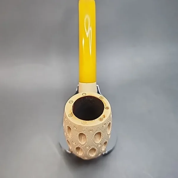 Vintage Lattice Bent Billiard Estate Block Meerschaum Pipe [SOLD OUT] - Image 4