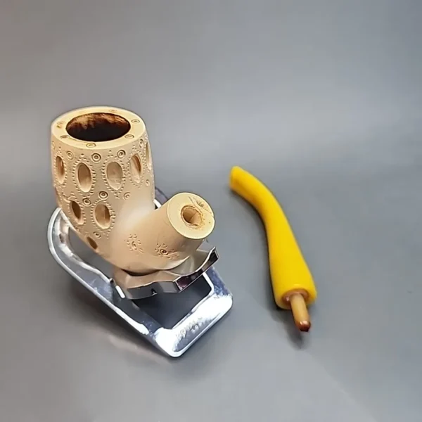 Vintage Lattice Bent Billiard Estate Block Meerschaum Pipe [SOLD OUT] - Image 11