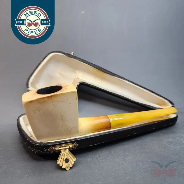 Vintage Panel Block Meerschaum Pipe, Case [SOLD OUT]