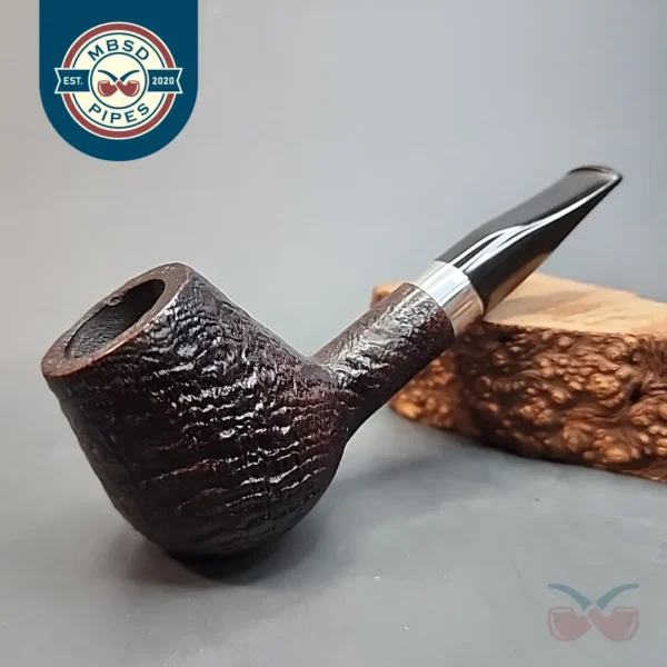 Nording Sandblasted Brandy Estate Briar Pipe, Danish Estates, 925 Silver (9mm) [SOLD OUT]