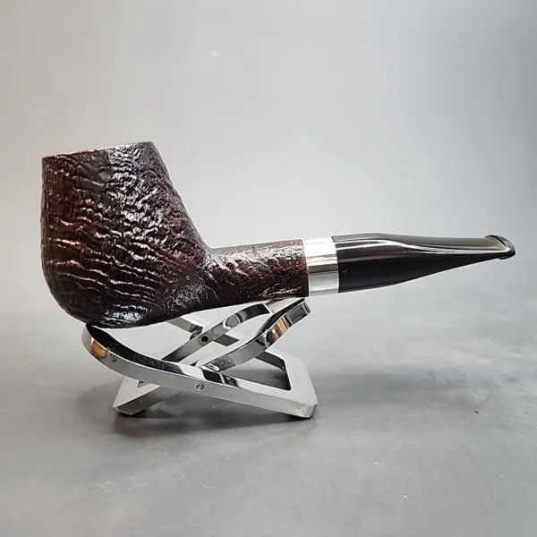 Nording Sandblasted Brandy Estate Briar Pipe, Danish Estates, 925 Silver (9mm) [SOLD OUT] - Image 3