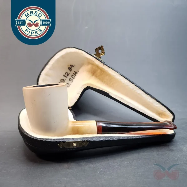 Vintage Straight Dublin Estate Block Meerschaum Pipe, Case [SOLD OUT]