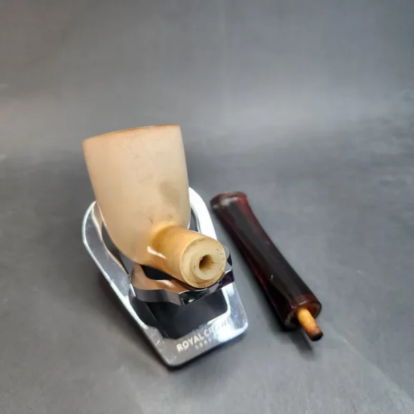 Vintage Straight Dublin Estate Block Meerschaum Pipe, Case [SOLD OUT] - Image 12