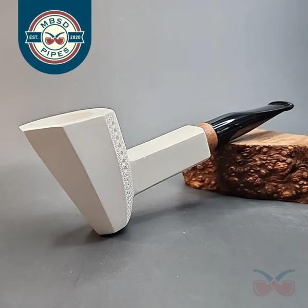 MBSD Meerschaum Deluxe, Panel Dublin Block Meerschaum Pipe, 9mm (Briar-Mortis) [SOLD OUT]