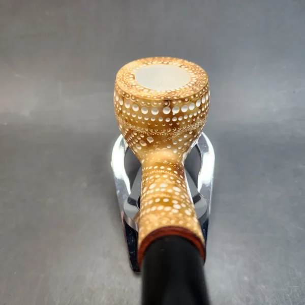 MBSD Meerschaum Deluxe, Brown Bent Pot Block Meerschaum Pipe, 9mm [SOLD OUT] - Image 6