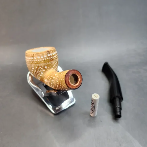 MBSD Meerschaum Deluxe, Brown Bent Pot Block Meerschaum Pipe, 9mm [SOLD OUT] - Image 8
