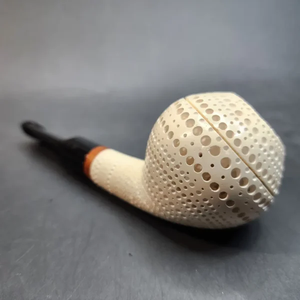MBSD Meerschaum Deluxe Lattice Canted Ball Meerschaum Pipe [SOLD OUT] - Image 8