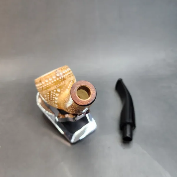 MBSD Meerschaum Deluxe, Brown Bent Pot Block Meerschaum Pipe, 9mm [SOLD OUT] - Image 9
