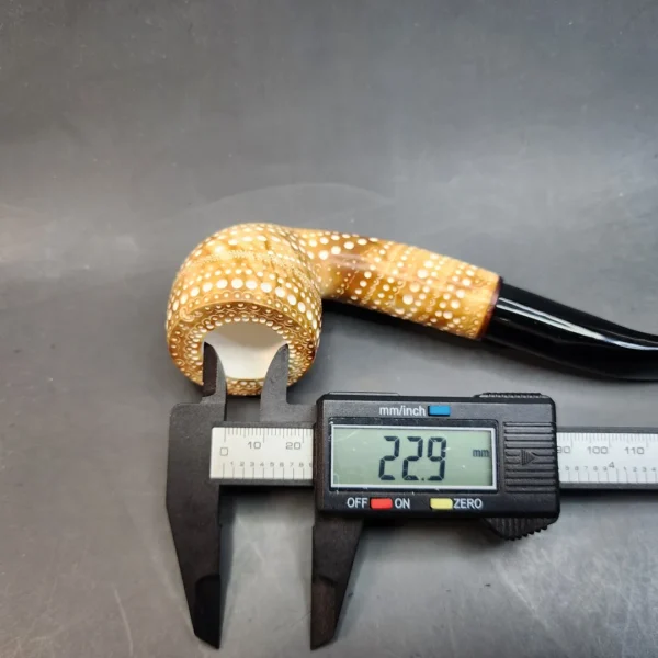 MBSD Meerschaum Deluxe, Brown Bent Pot Block Meerschaum Pipe, 9mm [SOLD OUT] - Image 11