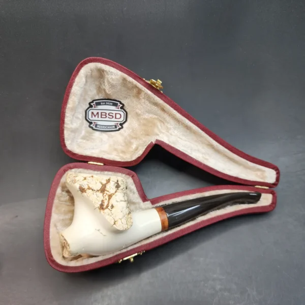 MBSD Meerschaum Natural Freehand Block Meerschaum Pipe, Briar-Mortise - Image 3