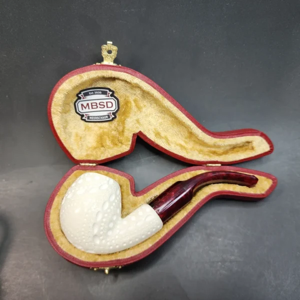 MBSD Meerschaum Bent Apple Block Meerschaum Pipe, Fitted Case [SOLD OUT] - Image 3