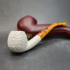 MBSD Meerschaum Rusticated Bent Apple Block Meerschaum Pipe, Fitted Case [SOLD OUT] - Image 4