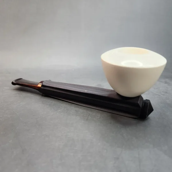 Kirsten LB, Dublin Block Meerschaum Bowl, Metal Estate Pipe, American Estates [SOLD OUT] - Image 5