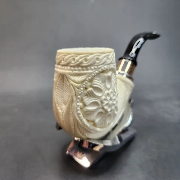 MBSD Meerschaum Spigot, Bent Billiard Block Meerschaum Pipe, Fitted Case [SOLD OUT] - Image 5