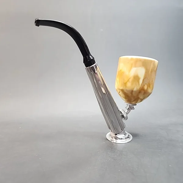 Kirsten G, Block Meerschaum Bowl, Estate Metal Pipe [SOLD OUT] - Image 6