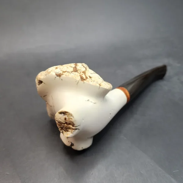 MBSD Meerschaum Natural Freehand Block Meerschaum Pipe, Briar-Mortise - Image 6