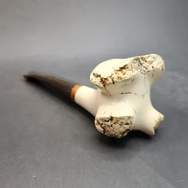 MBSD Meerschaum Natural Freehand Block Meerschaum Pipe, Briar-Mortise - Image 7