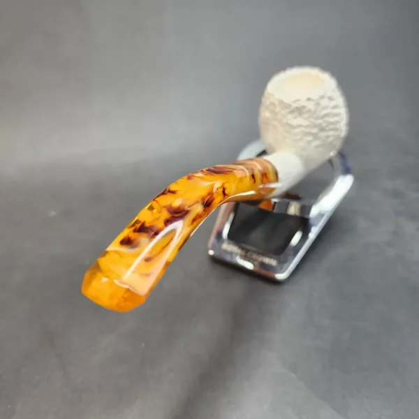 MBSD Meerschaum Rusticated Bent Apple Block Meerschaum Pipe, Fitted Case [SOLD OUT] - Image 9
