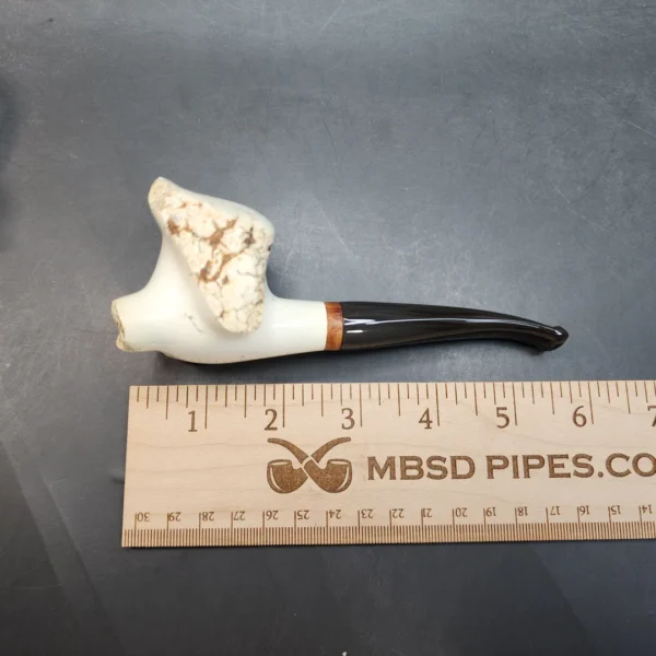 MBSD Meerschaum Natural Freehand Block Meerschaum Pipe, Briar-Mortise - Image 10