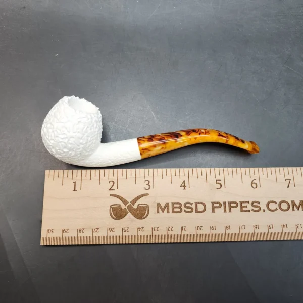 MBSD Meerschaum Rusticated Bent Apple Block Meerschaum Pipe, Fitted Case [SOLD OUT] - Image 10