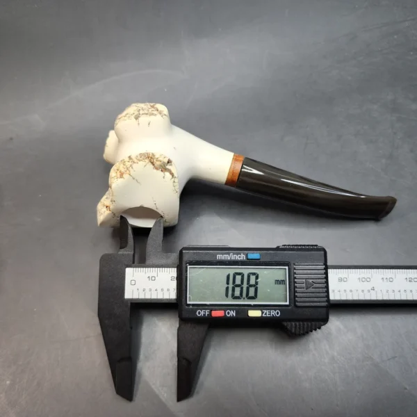 MBSD Meerschaum Natural Freehand Block Meerschaum Pipe, Briar-Mortise - Image 11