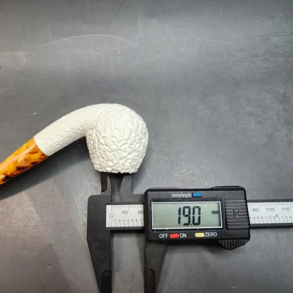 MBSD Meerschaum Rusticated Bent Apple Block Meerschaum Pipe, Fitted Case [SOLD OUT] - Image 11