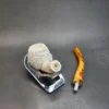 MBSD Meerschaum Rusticated Bent Apple Block Meerschaum Pipe, Fitted Case [SOLD OUT] - Image 12
