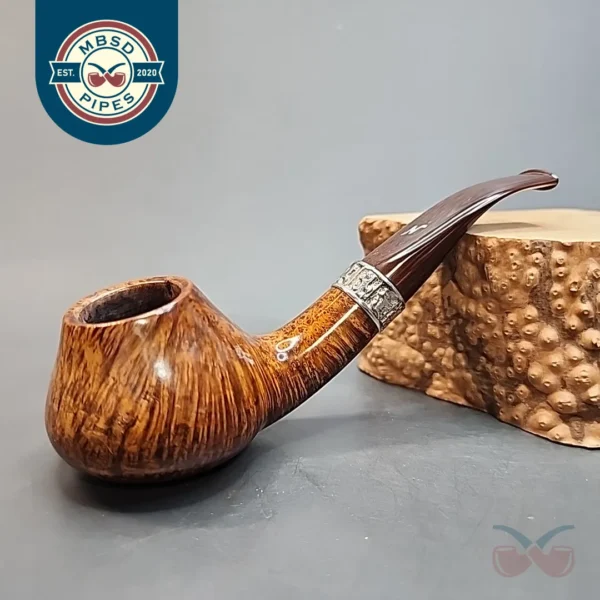 Nording Hand Made Grade 15 with Silver, Bent Volcano Briar Pipe, Danish Estates [SOLD OUT]
