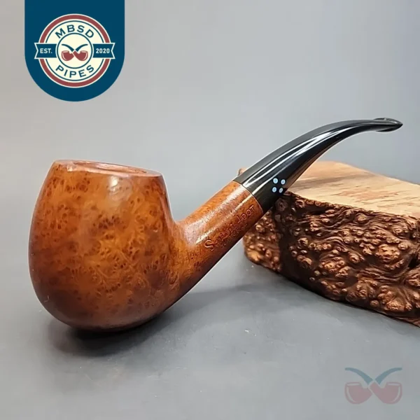 Sasieni 4Dot Natural, Smooth Bent Apple Briar Pipe, French Estates [SOLD OUT]