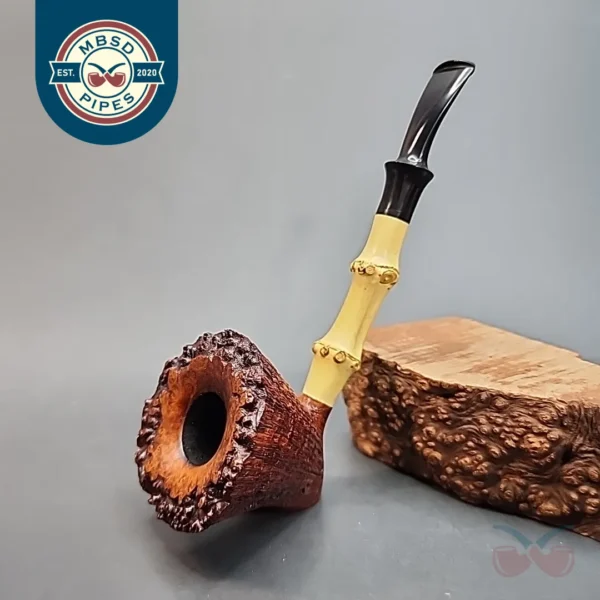Armentrout Bamboo Shank Sandblasted Blossom Estate Briar Pipe, American Estates [SOLD OUT]