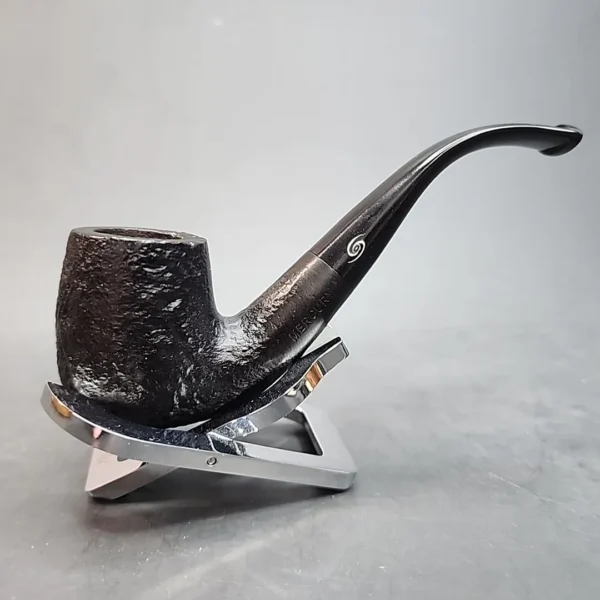 Mercury Black Sandblasted Bent Billiard Estate Briar Pipe [SOLD OUT] - Image 3