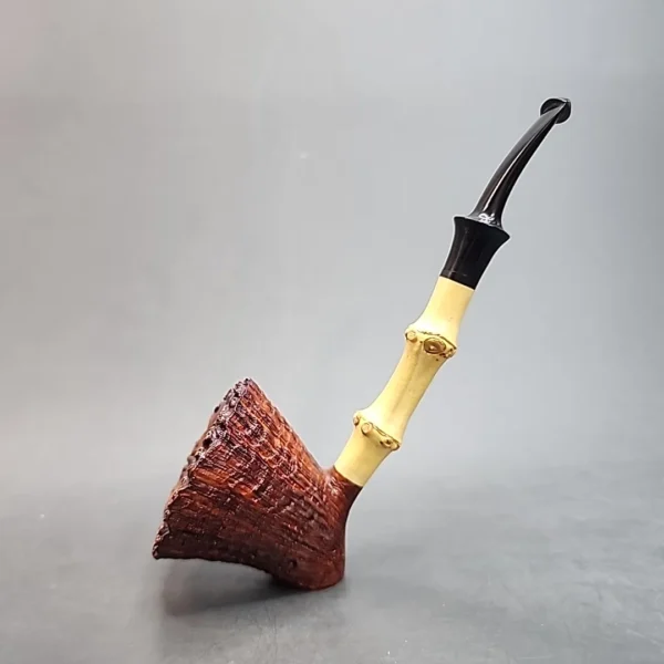 Armentrout Bamboo Shank Sandblasted Blossom Estate Briar Pipe, American Estates [SOLD OUT] - Image 3